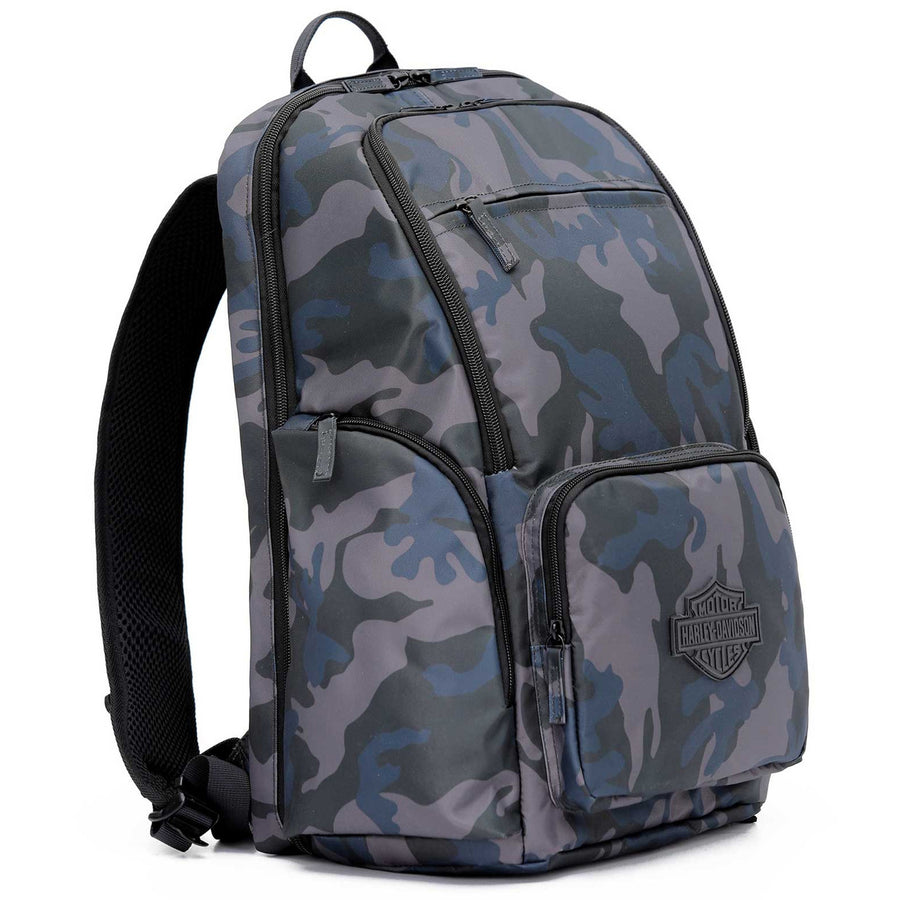 Harley-Davidson Bar & Shield Logo Crinkle Nylon Water-Resistant Backpack, Camo 93814