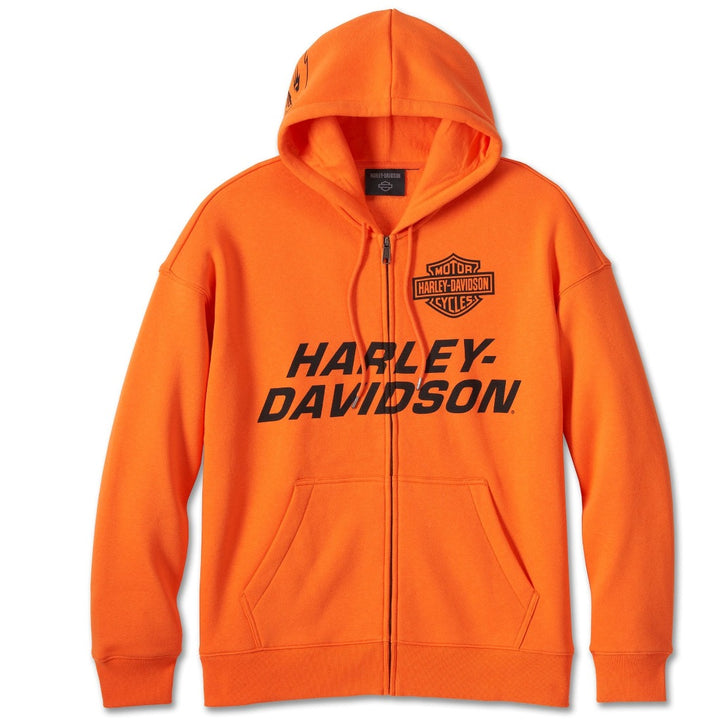 Harley-Davidson Men's Screamin' Eagle Zip-Up Hoodie, Harley Orange 96012-24VM