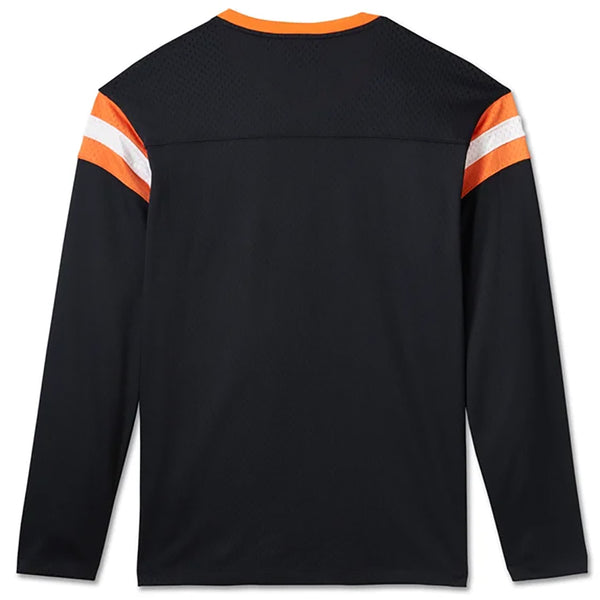 Harley-Davidson Men's Play On Mesh Long Sleeve Jersey, Black/Orange 96018-25VM