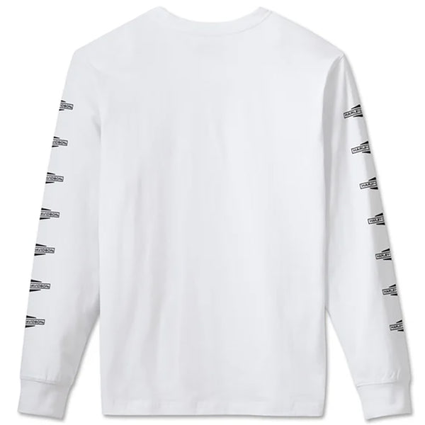 Harley-Davidson Men's Back Half Long Sleeve Tee, White 96024-25VM