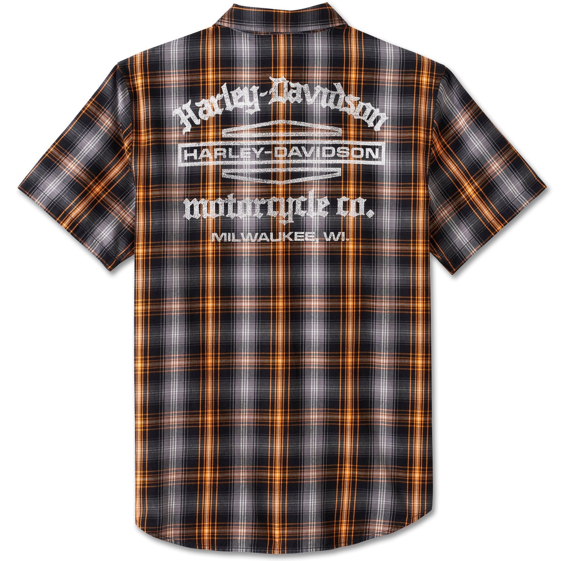 harley davidson dress shirts Harley-Davidson Men's Long Sleeve Button Shirt, Fairing, Black Design Details Short Sleeve Mens Harley Davidson