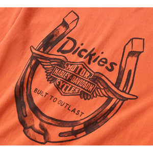Dickies x Harley-Davidson Men's Winged Horseshoe Long Sleeve Tee, Orange 96088-26VM