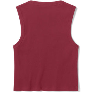 Haley-Davidson x Dickies Women's Winged B&S Ribbed Sleeveless Shirt, Red 96109-26VW