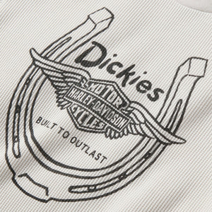 Harley-Davidson x Dickies Women's Winged Horseshoe Thermal Long Sleeve Shirt, White 96111-26VW