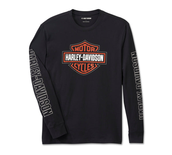 Harley-Davidson Men's Bar & Shield Logo Long Sleeve Pajama Set, Black 96115-25VM