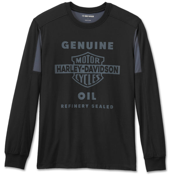 Harley-Davidson Men's H-D TECH Mesh Long Sleeve Shirt, Black 96122-25VM