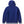 Blue hoodie with white trim on a white background