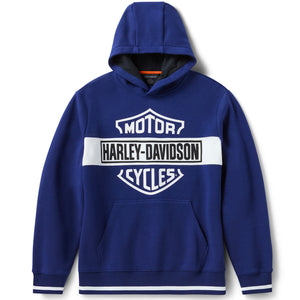 Blue Harley-Davidson hoodie on a white background
