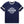 Navy blue t-shirt with white and black trim featuring Harley-Davidson logo on a white background