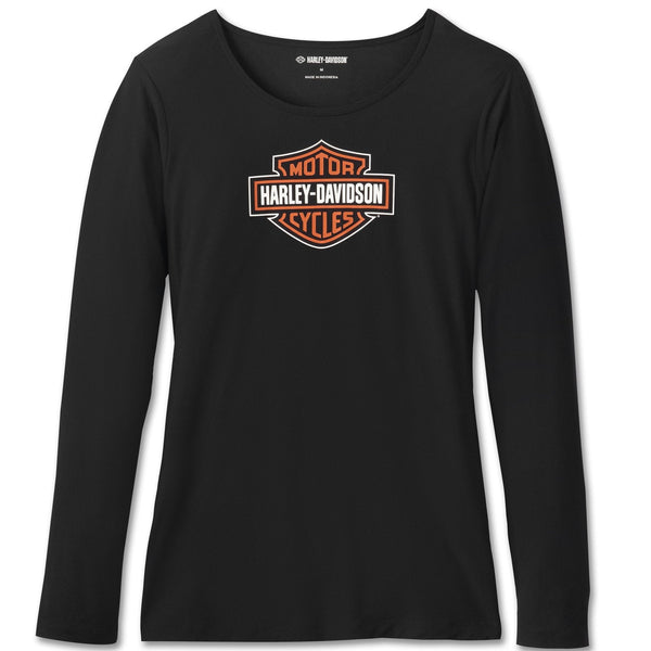 Harley-Davidson Women's Bar & Shield Logo Long Sleeve Pajama Set, Black 96159-25VW