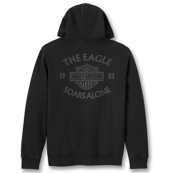 Harley-Davidson Men's Eagle Soars Alone Slub Hoodie, Black 96185-25VM