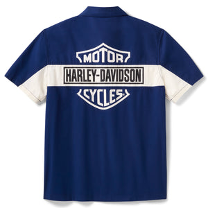 Harley-Davidson shirt with logo on the back against a white background