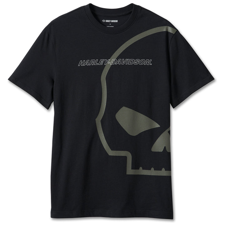 Harley-Davidson Men's Full Willie G Skull Graphic Short Sleeve Shirt, Black 96196-24VM