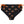 Black bikini bottom with orange accents and Harley-Davidson logo pattern on a white background
