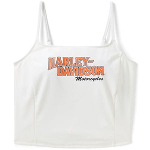 White tank top with Harley-Davidson logo on a white background