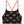 Black sports bra with orange straps and Harley-Davidson logo pattern on a white background