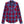 Red and blue plaid shirt with a brand logo on a white background