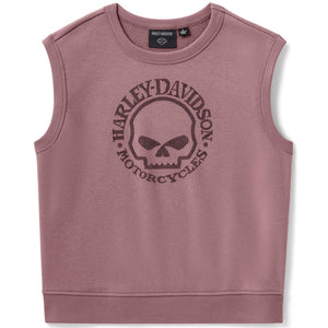 Pink sleeveless shirt with Harley-Davidson logo on a white background