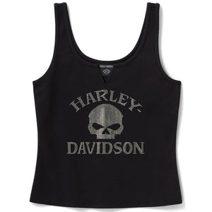 Black tank top with Harley-Davidson logo on a white background