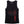 Black tank top with red graphic design on a white background