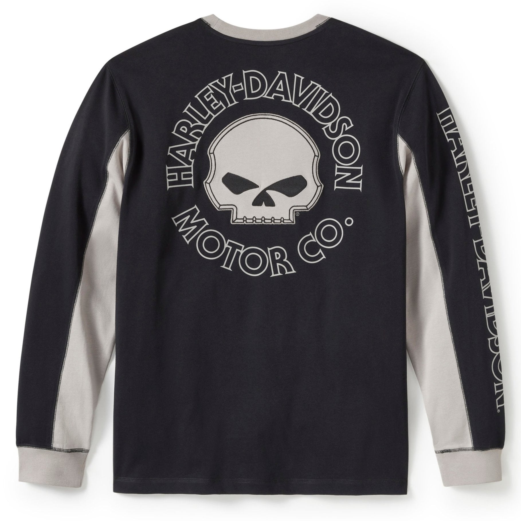 Harley-Davidson Men's Willie Skull Colorblock Long Sleeve Shirt
