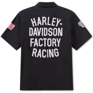 Black Harley-Davidson Factory Racing shirt on a white background