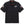 Black short-sleeve shirt with brand logo and patches on a white background