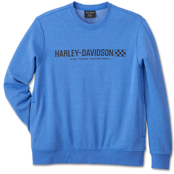 Harley-Davidson Men's Trophy Bar & Shield Crew Neck Sweatshirt, Blue 96405-24VM