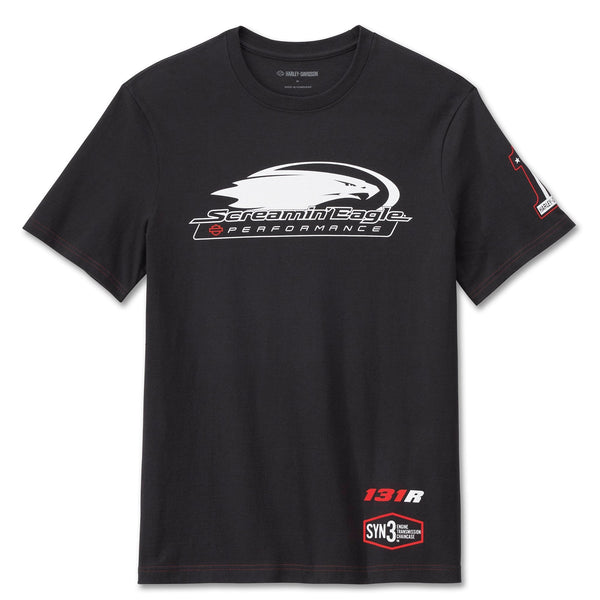 Harley-Davidson Men's Screamin' Eagle Logo Short Sleeve Shirt, Black 96432-24VM