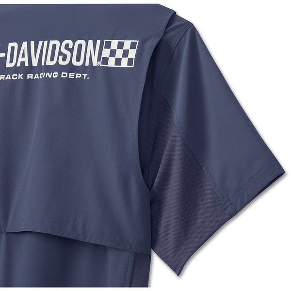 Harley-Davidson Men's Wicked Short Sleeved Performance Shirt, Blue 96444-24VM