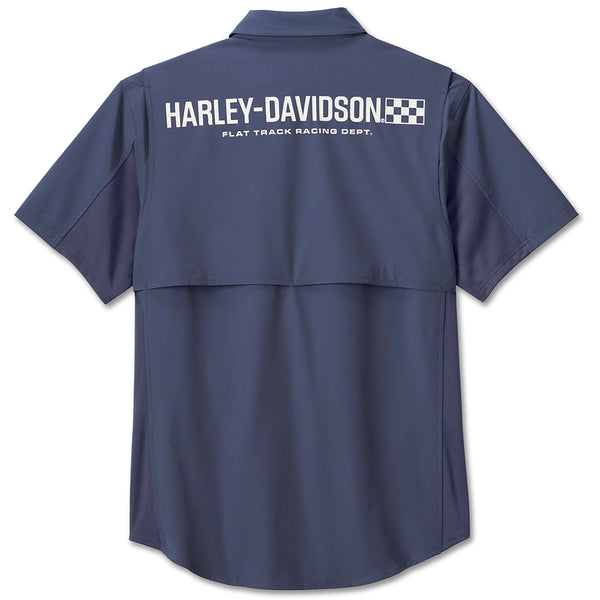 Harley-Davidson Men's Wicked Short Sleeved Performance Shirt, Blue 96444-24VM