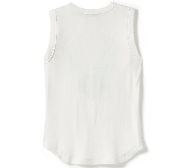 Harley-Davidson Women's Evolution Eagle Ribbed Sleeveless Shirt, White Tank 96533-25VW