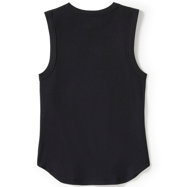 Harley-Davidson Women's Vintage Up-Winged B&S Logo Ribbed Sleeveless Shirt, Black Tank 96542-25VW