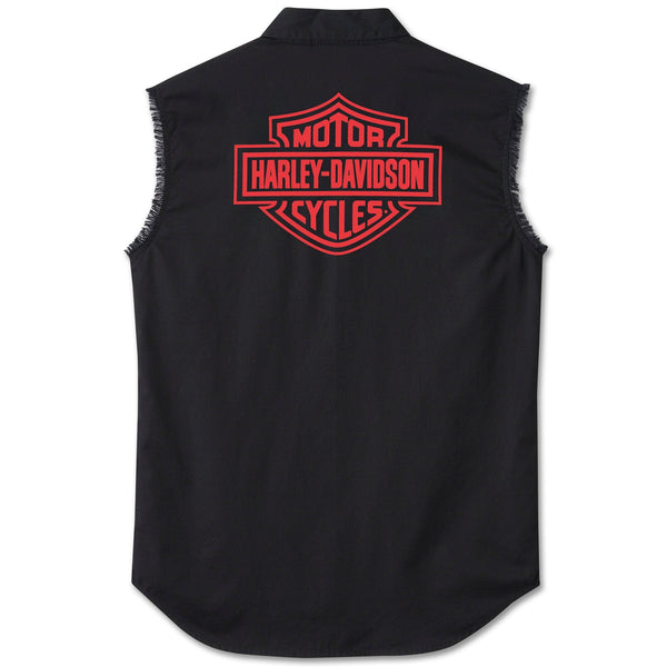 Harley-Davidson Men's Ashes Button-Up Blowout Muscle Sleeveless Shirt