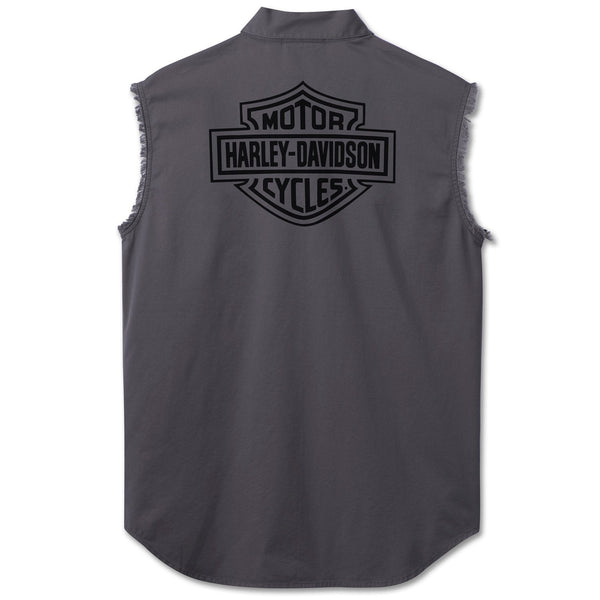 Harley-Davidson Men's Ashes Button-Up Blowout Muscle Sleeveless Shirt