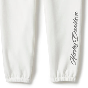 Harley-Davidson Women's Essential Bling Fleece Relax Fit Jogger Pants, White 96592-25VW