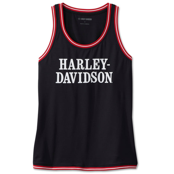 Harley-Davidson Women's Boiling Point Mesh Sleeveless Tank Shirt, Black 96603-24VW