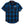 Blue and black plaid shirt with a logo on a white background