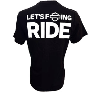 Harley-Davidson Men's Outline B&S Let's F*ing Ride Short Sleeve Shirt, Black 96656-25VM
