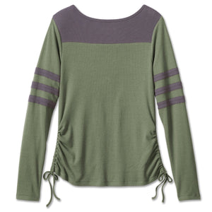 Harley-Davidson Women's Race Her Long Sleeve Knit Top Long Sleeve Shirt, Oil Green 96689-23VW