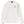 White sweatshirt with a logo and text on a white background