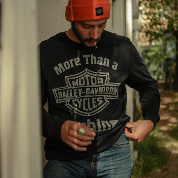 Harley-Davidson Men's More Than A Machine Long Sleeve Shirt, Black 96726-25VM