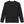 Black long-sleeve shirt with branding on sleeves against a white background