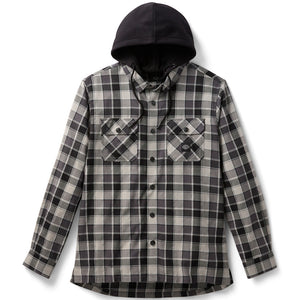 Plaid shirt with a hood on a white background