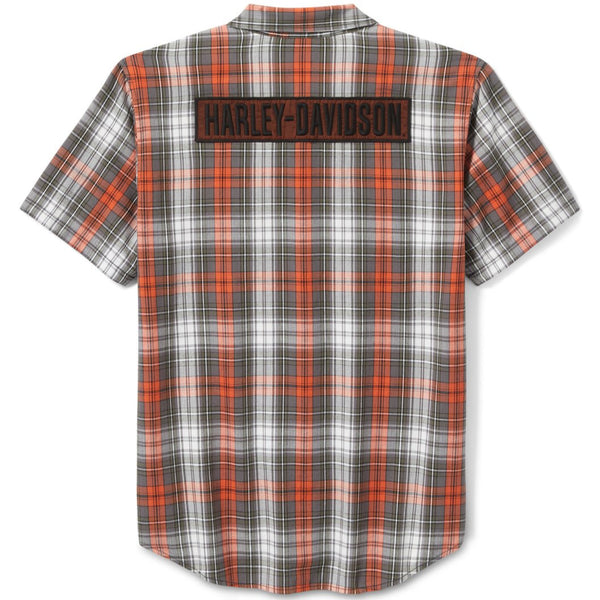 Plaid shirt with Harley-Davidson logo on a white background