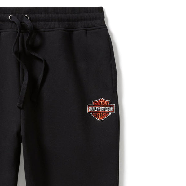 Harley-Davidson Women's Bling Essential Bar & Shield Jogger Pants, Black 96743-25VW