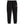 Black sweatpants with a logo on the left leg against a white background
