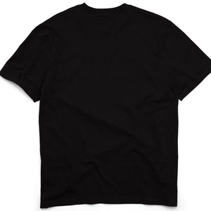 Black t-shirt on a white background