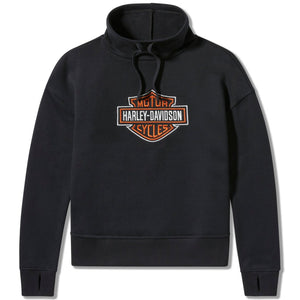 Black hoodie with Harley Davidson logo on a white background