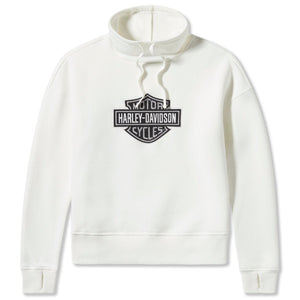 White hoodie with Harley-Davidson logo on a white background